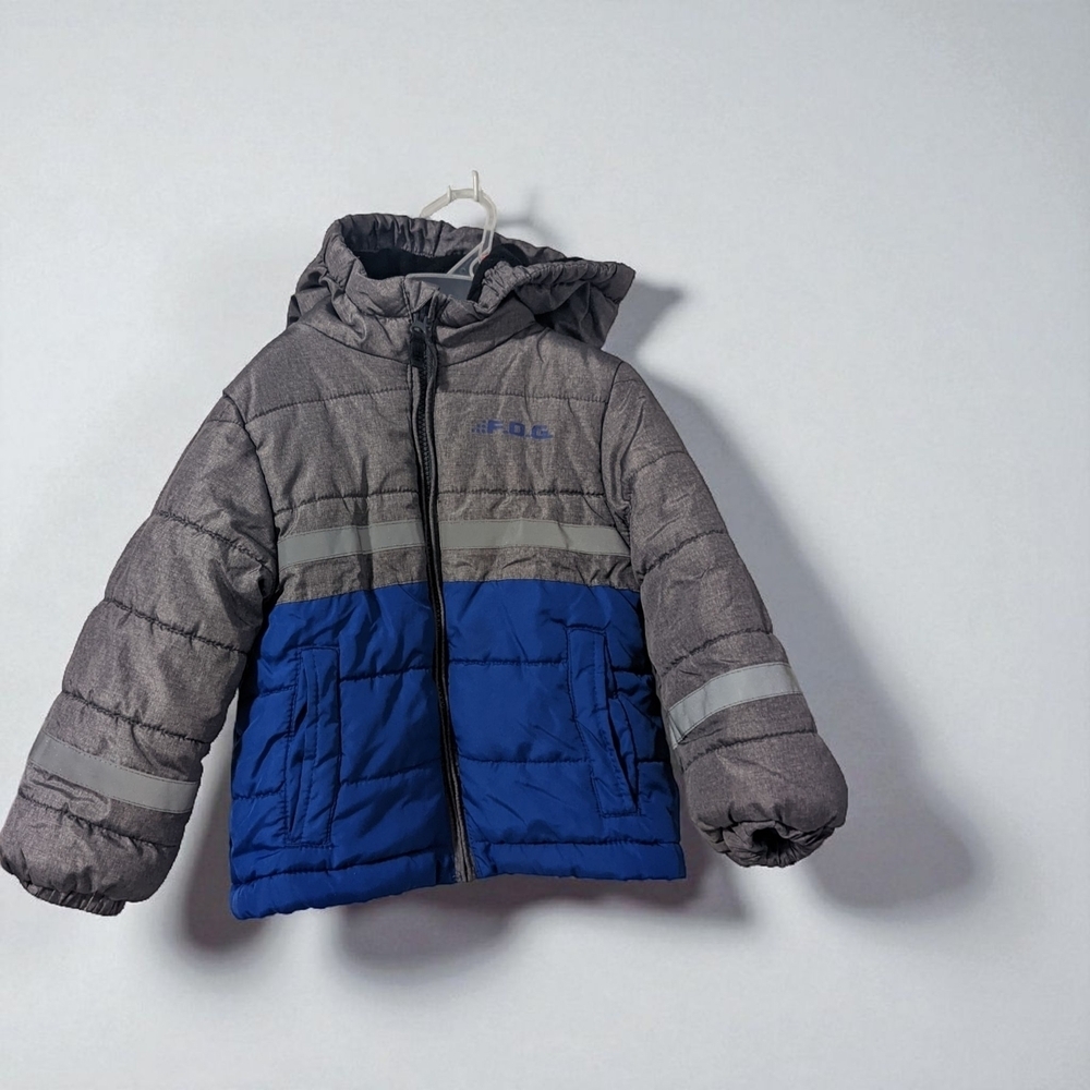 London Fog Kids Puffer Jacket - Gray and Blue